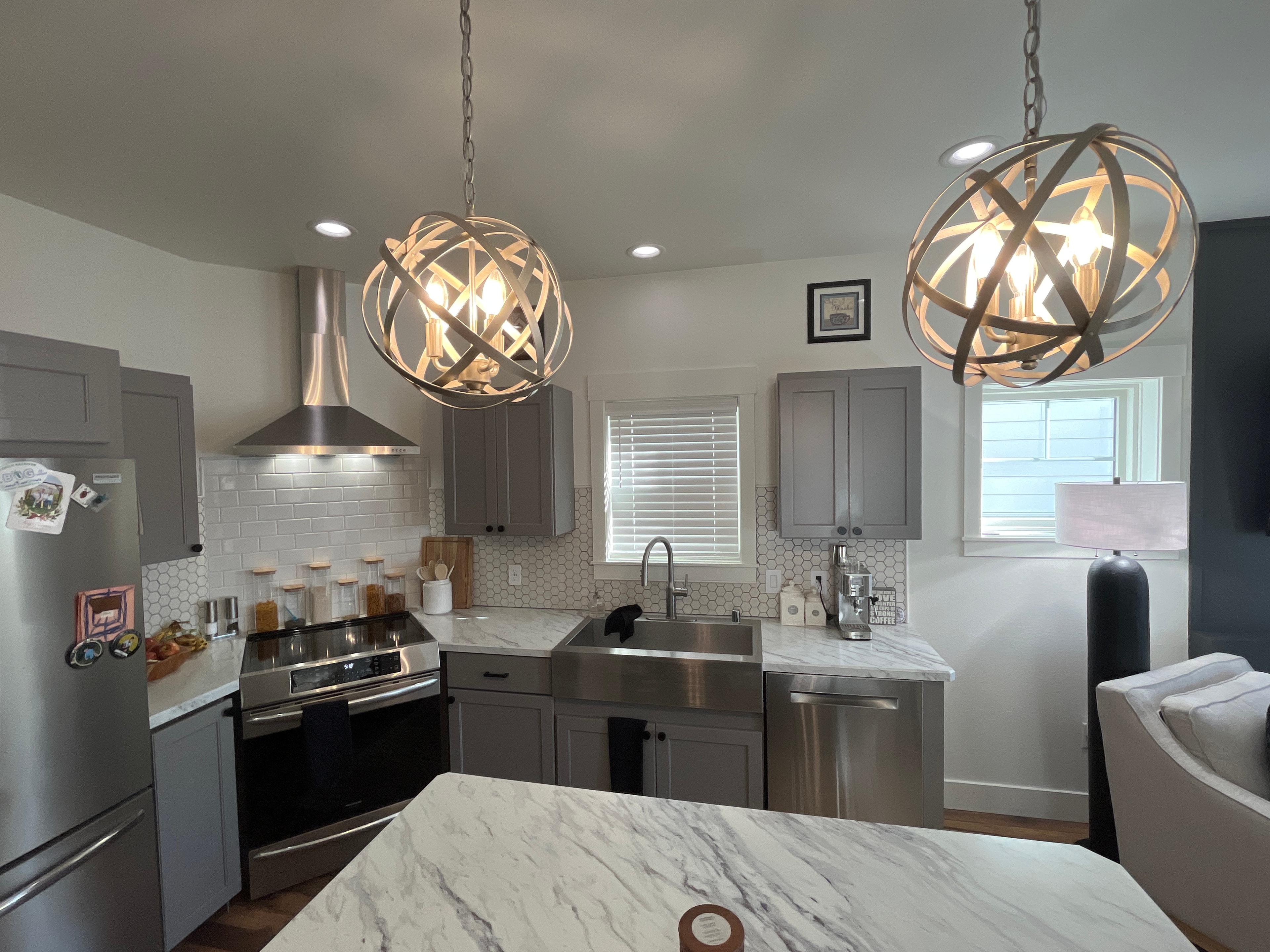 Electrical wiring rough-in at a residential construction project